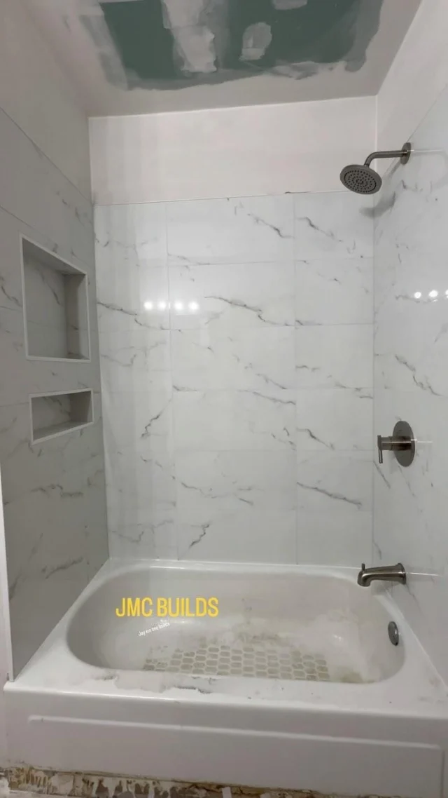 Shower Remodel with new plumbing under budget. Ask me how. buildsjmc@gmail.com #fyp #keephammering #remodel #godisgood #viralreels #foryoupage